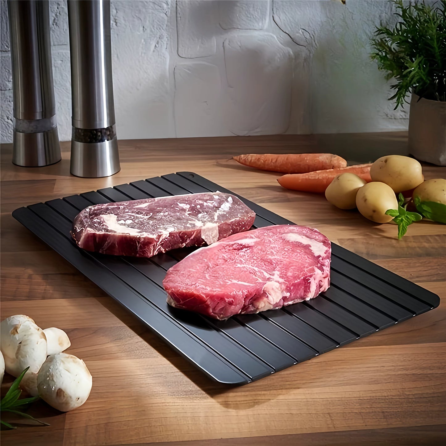 Plaque de dégivrage rapide pour viande congelée, plaque de décongélation de grande taille avec conception de rainure, dégivrage des aliments, Gadgets de cuisine plus sûrs et rapides