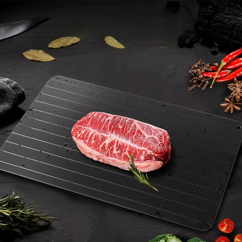 Plaque de dégivrage rapide pour viande congelée, plaque de décongélation de grande taille avec conception de rainure, dégivrage des aliments, Gadgets de cuisine plus sûrs et rapides