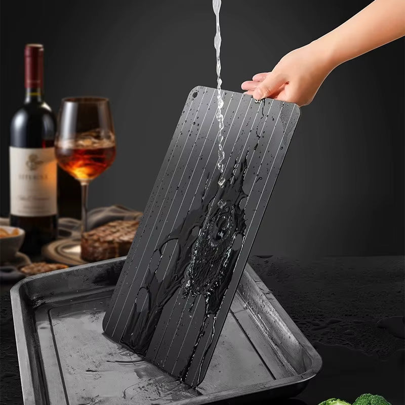 Plaque de dégivrage rapide pour viande congelée, plaque de décongélation de grande taille avec conception de rainure, dégivrage des aliments, Gadgets de cuisine plus sûrs et rapides